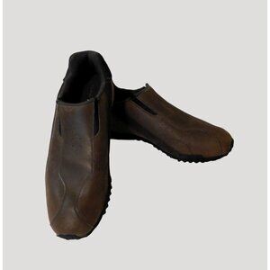 Tommy Hilfiger Leather Shoes Mens Size 10M Brown Slip-On  Rubber Sole
